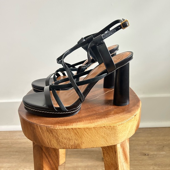 Vince Camuto Neloette Black Block Heel Sandal Size 8 Brand New - Picture 3 of 4